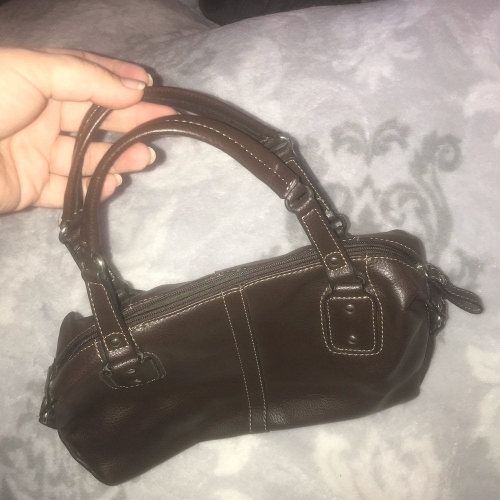 Brown leather purse